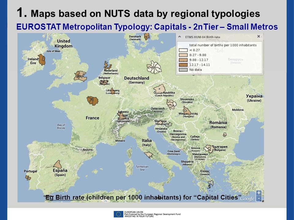 EUROSTAT Metropolitan Typology: Capitals - 2nTier – Small Metros 1.
