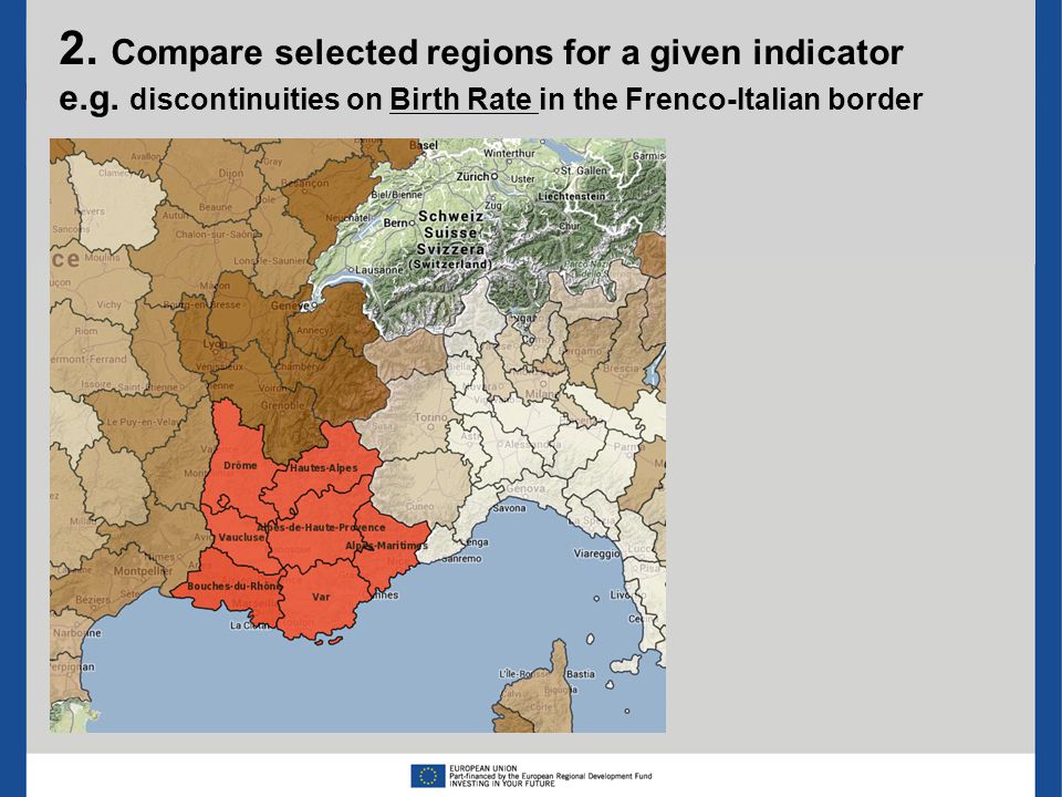 2. Compare selected regions for a given indicator e.g.