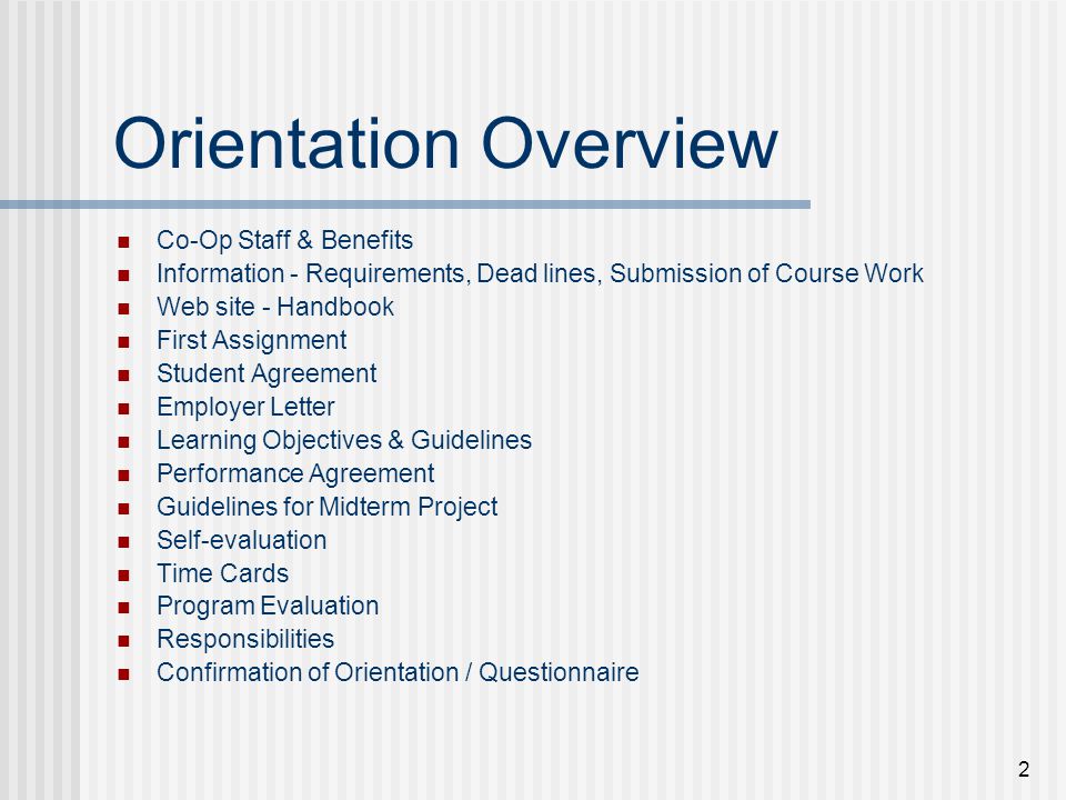 objectives of orientation program for students