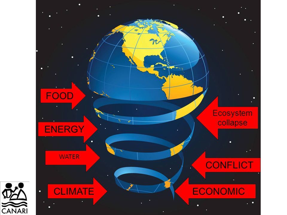 FOOD ECONOMICCLIMATE CONFLICT WATER ENERGY Ecosystem collapse