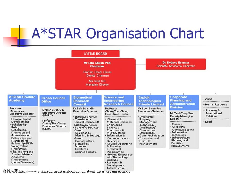 Astar Organisation Chart