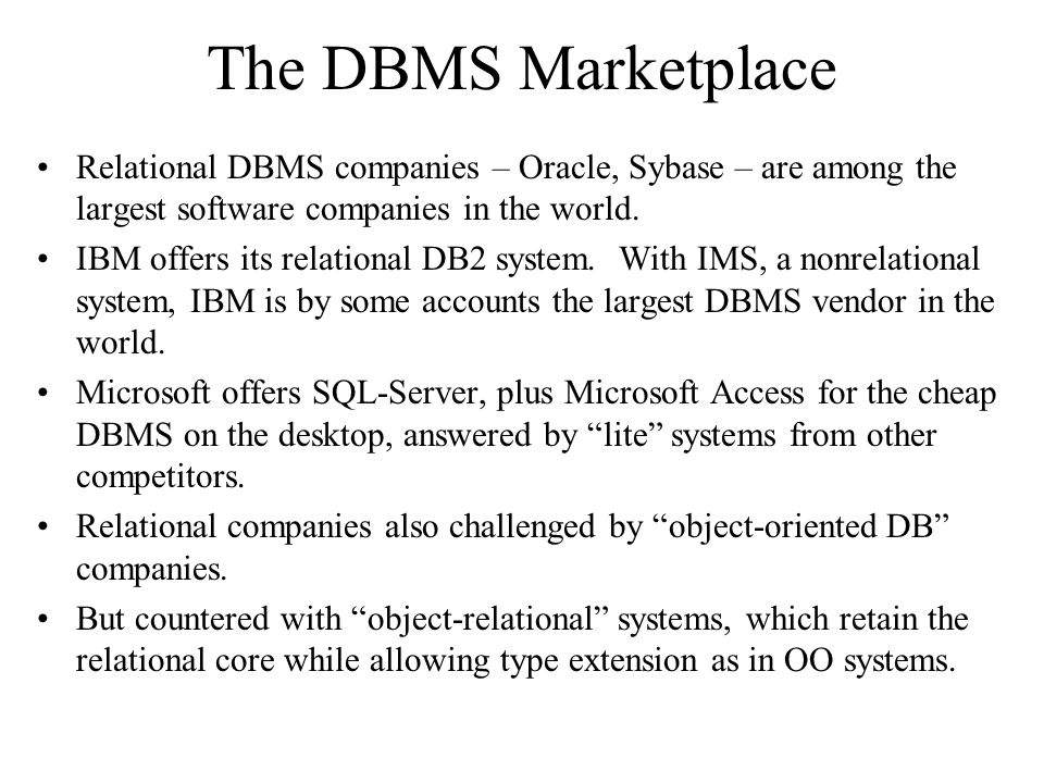 what is a database management system 1 manages very large amounts microsoft access competitors