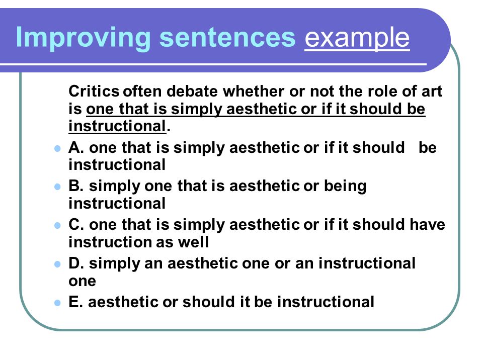 Sat Improving Sentences Strategies Ms Amorin What Does The Improving Sentences Section On The Sat Consist Of A Sentence In Which A Phrase Of The Ppt Download Sat Improving Sentences Strategies Ms Amorin What Does The Improving Sentences Section On The Sat Consist Of A Sentence In Which A Phrase Of The Ppt Download
