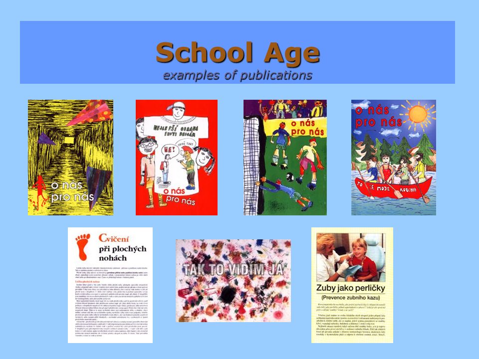 School Age examples of publications