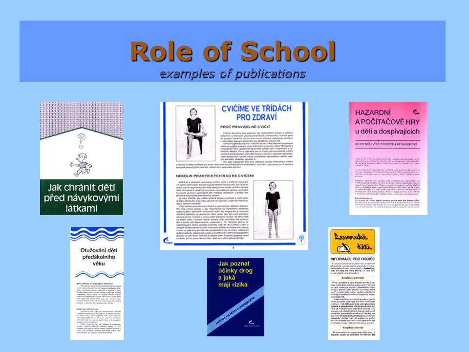 Role of School examples of publications