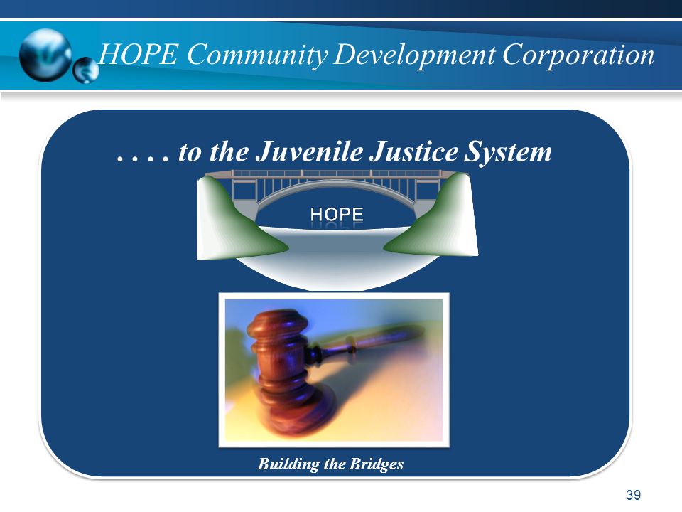 HOPE Community Development Corporation to the Juvenile Justice System Building the Bridges