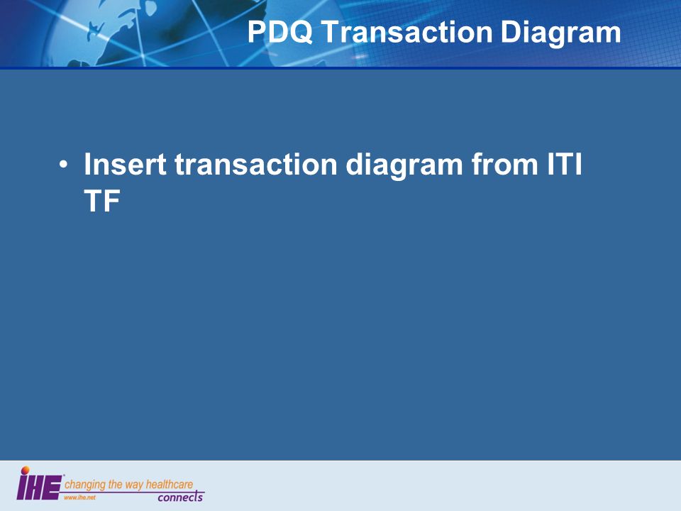 PDQ Transaction Diagram Insert transaction diagram from ITI TF
