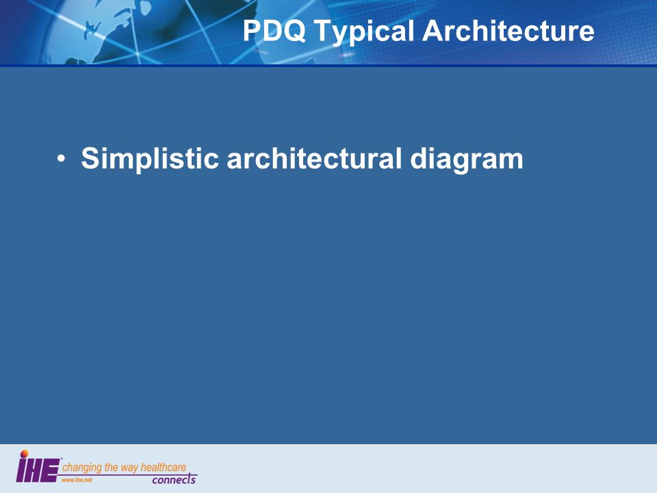 PDQ Typical Architecture Simplistic architectural diagram