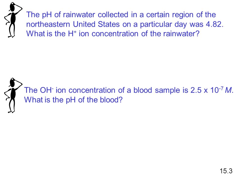 The pH of rainwater collected in a certain region of the northeastern United States on a particular day was 4.82.