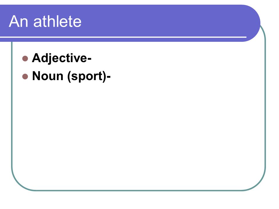 Adjective athlete Words To
