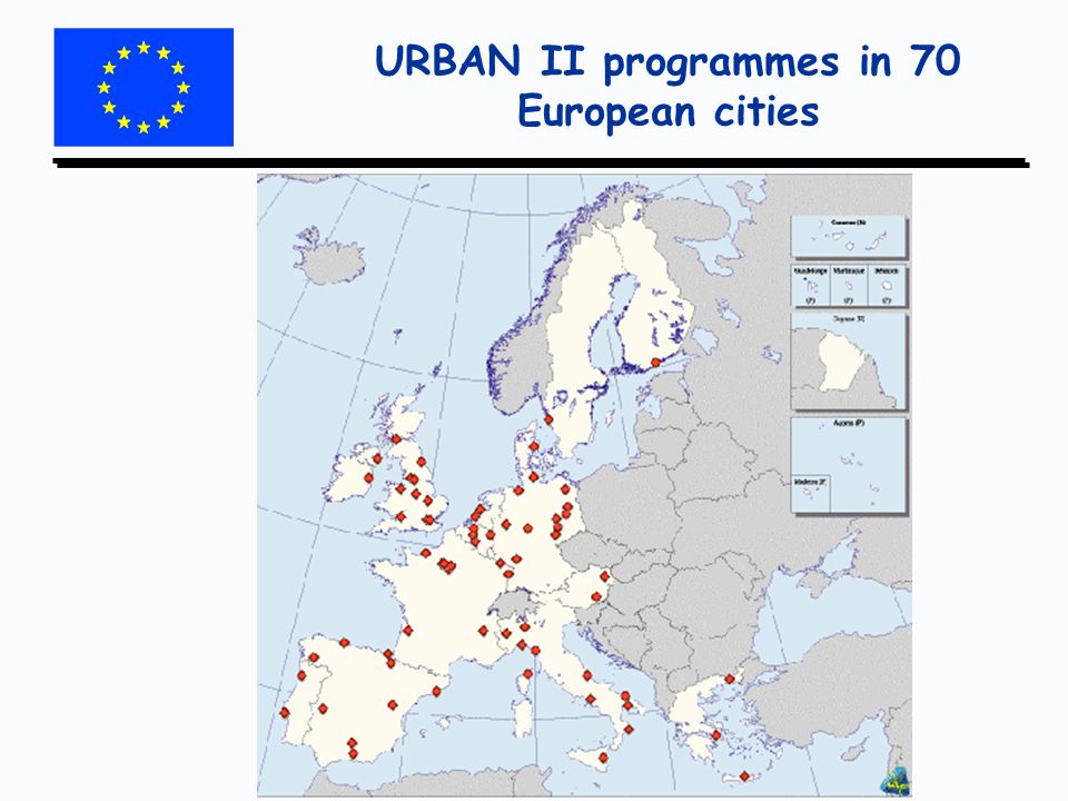 URBAN II programmes in 70 European cities