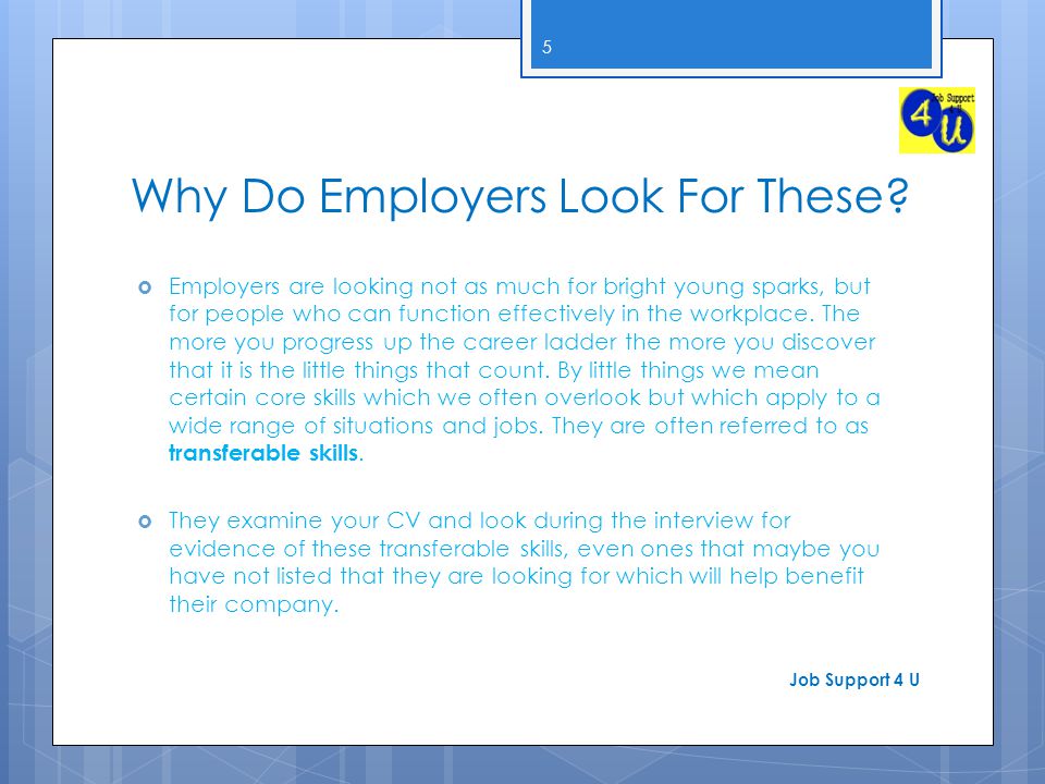 transferable skills presentation job support 4 u ppt download what skills do jobs look for