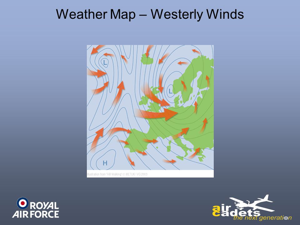 Weather Map – Westerly Winds