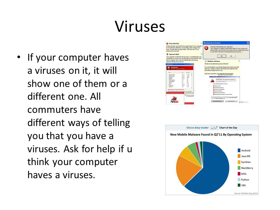 Viruses If your computer haves a viruses on it, it will show one of them or a different one.