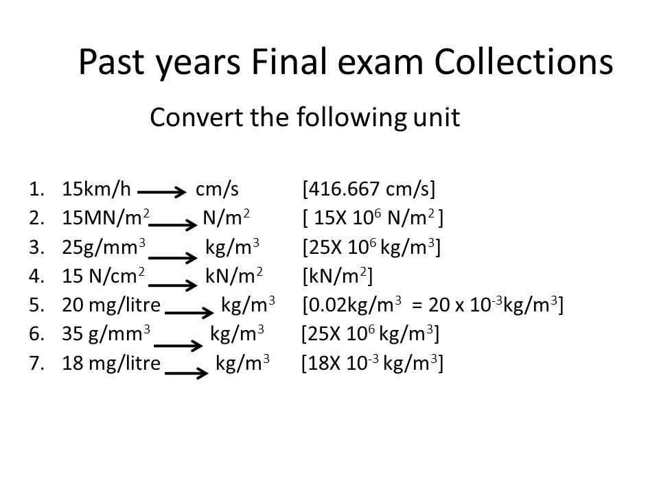 How to convert KN/m to N/mm, N/mm to KN/mm