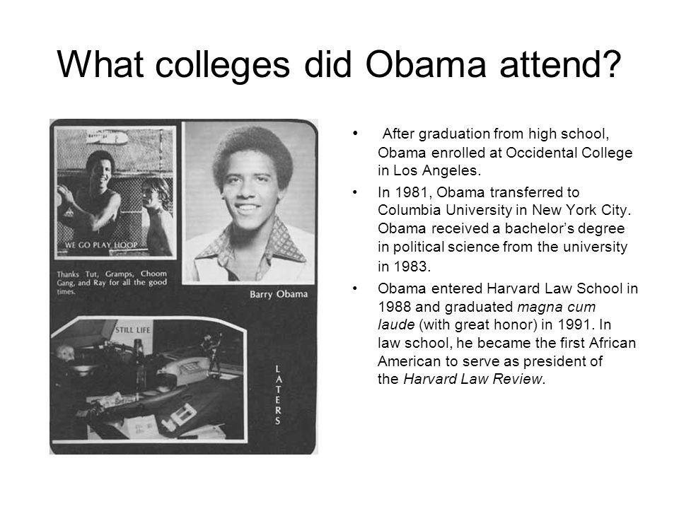 What colleges did Obama attend.