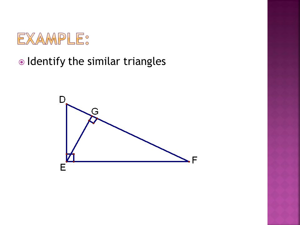  Identify the similar triangles