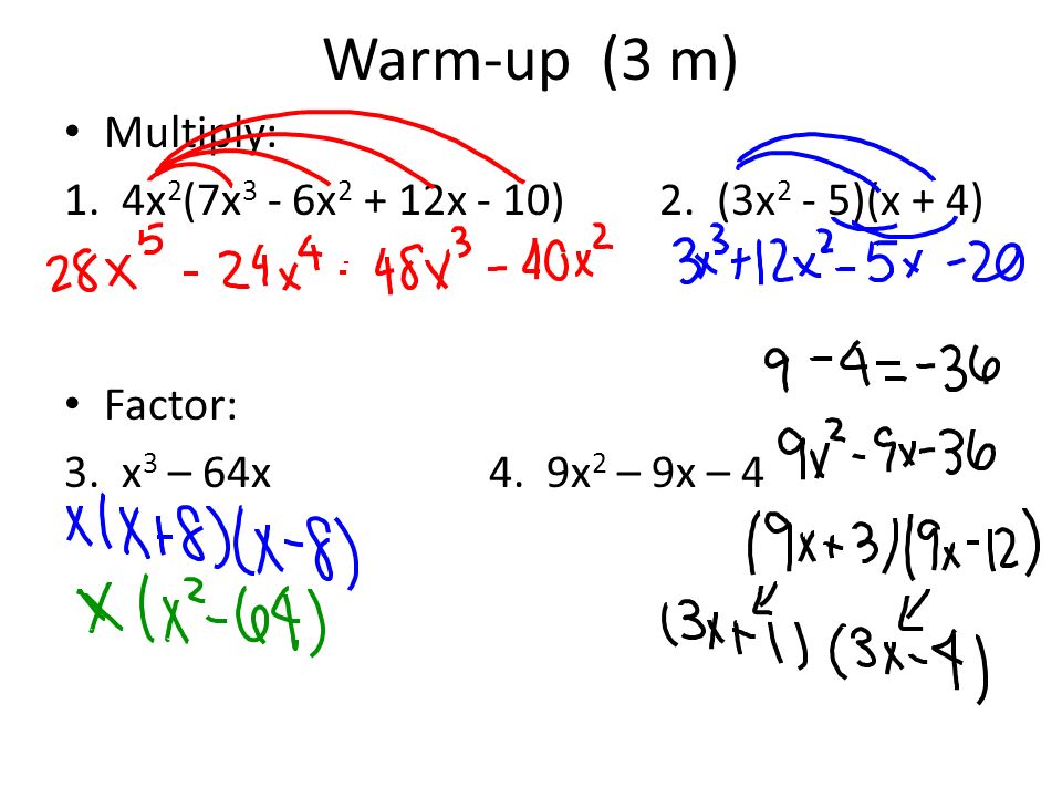 Algebra Review Warm Up 3 M Multiply 1 4x 2 7x 3 6x X