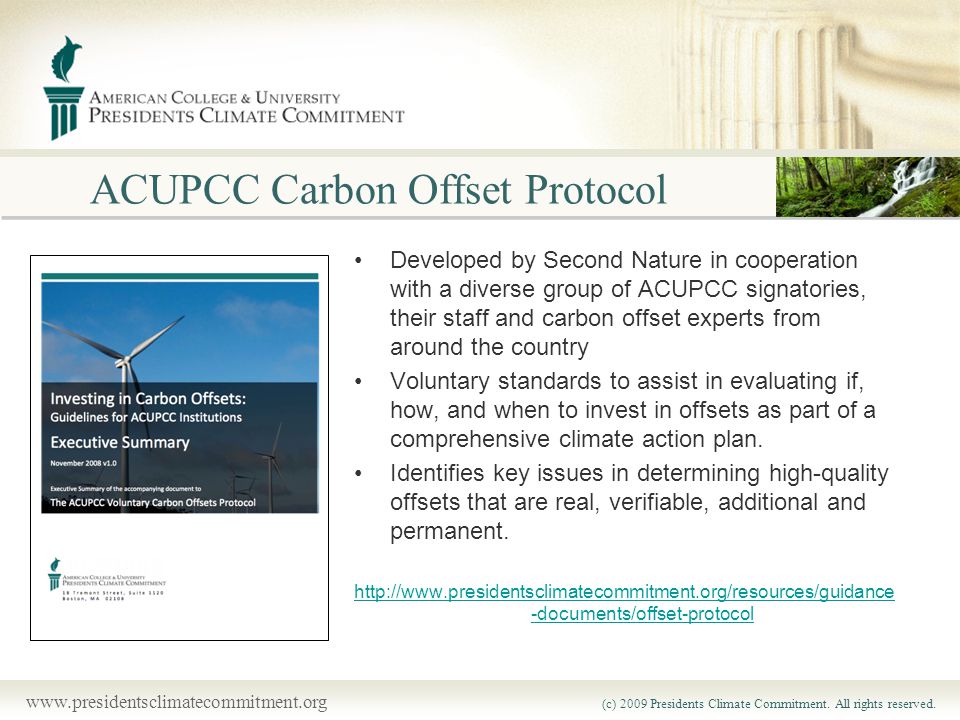 (c) 2009 Presidents Climate Commitment.