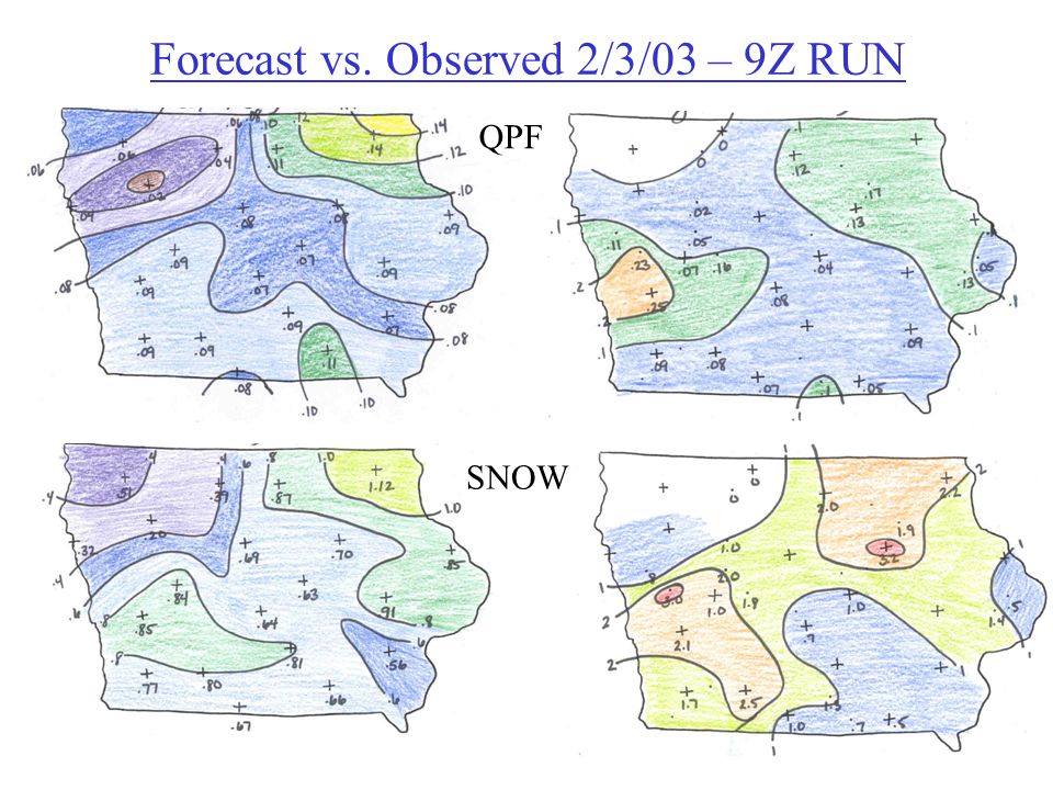 Forecast vs. Observed 2/3/03 – 9Z RUN QPF SNOW