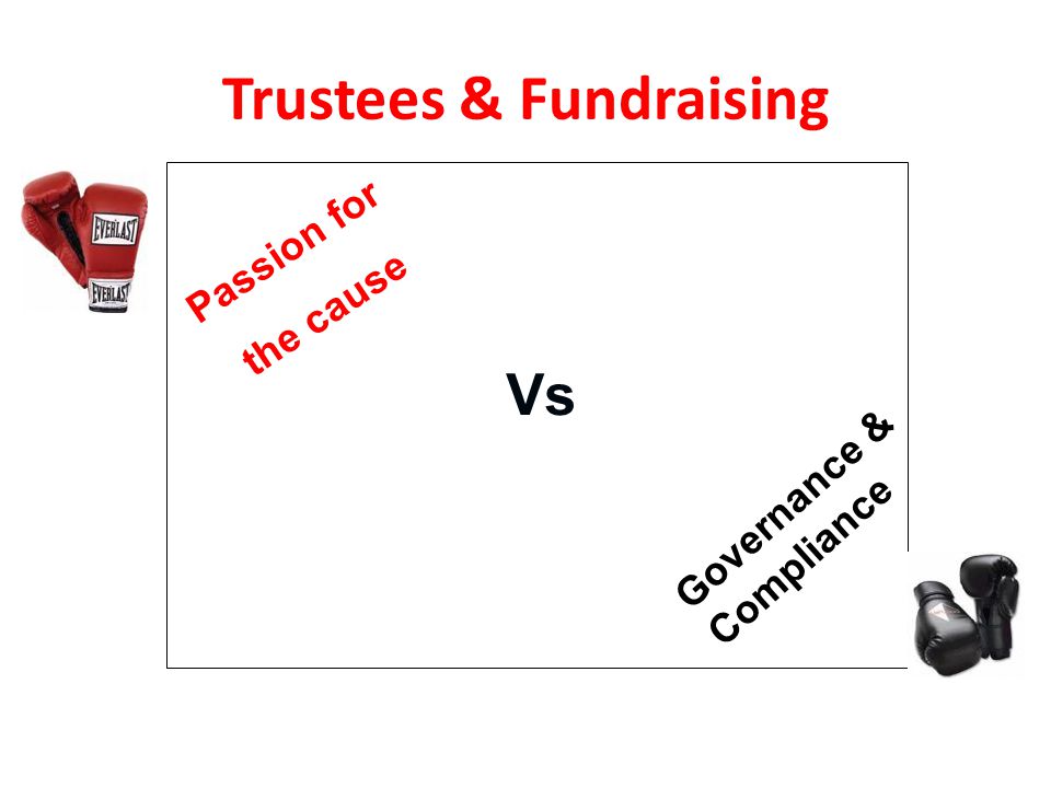 Trustees & Fundraising Passion for the cause Governance & Compliance Vs