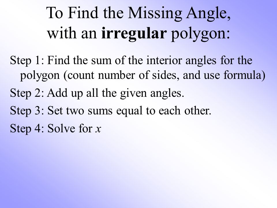 Finding The Measure Of Angles In Polygons In A Regular