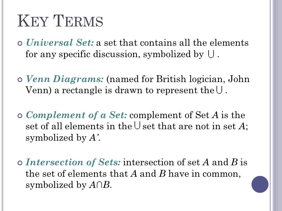 s ection 1 5 venn diagrams and set operations o bjectives universal set in venn diagram