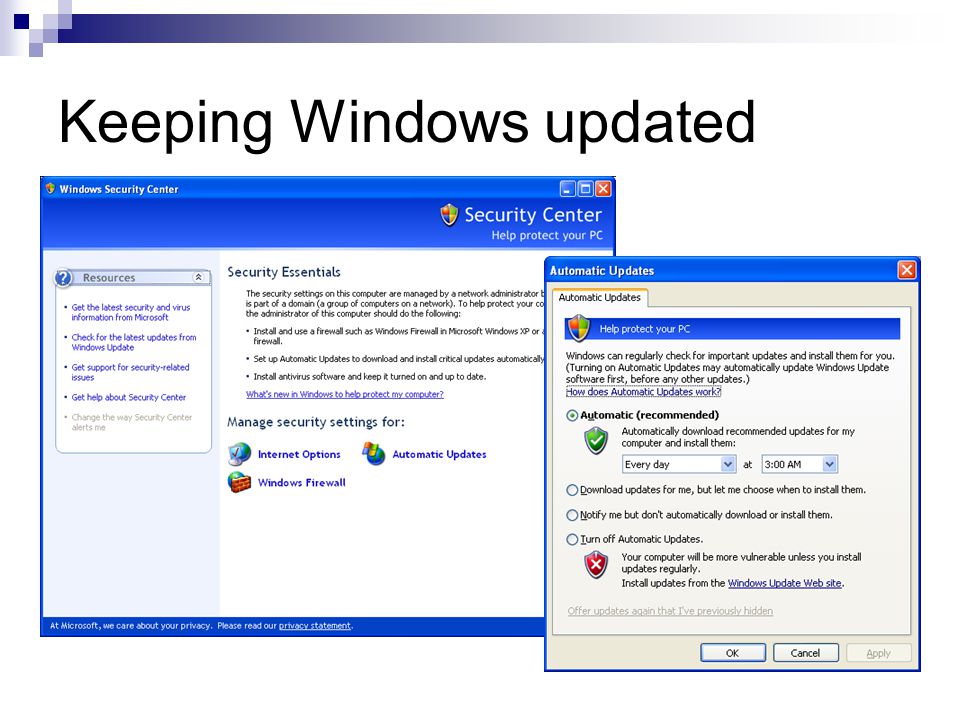 Keeping Windows updated