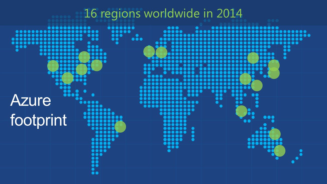 Azure footprint 16 regions worldwide in 2014