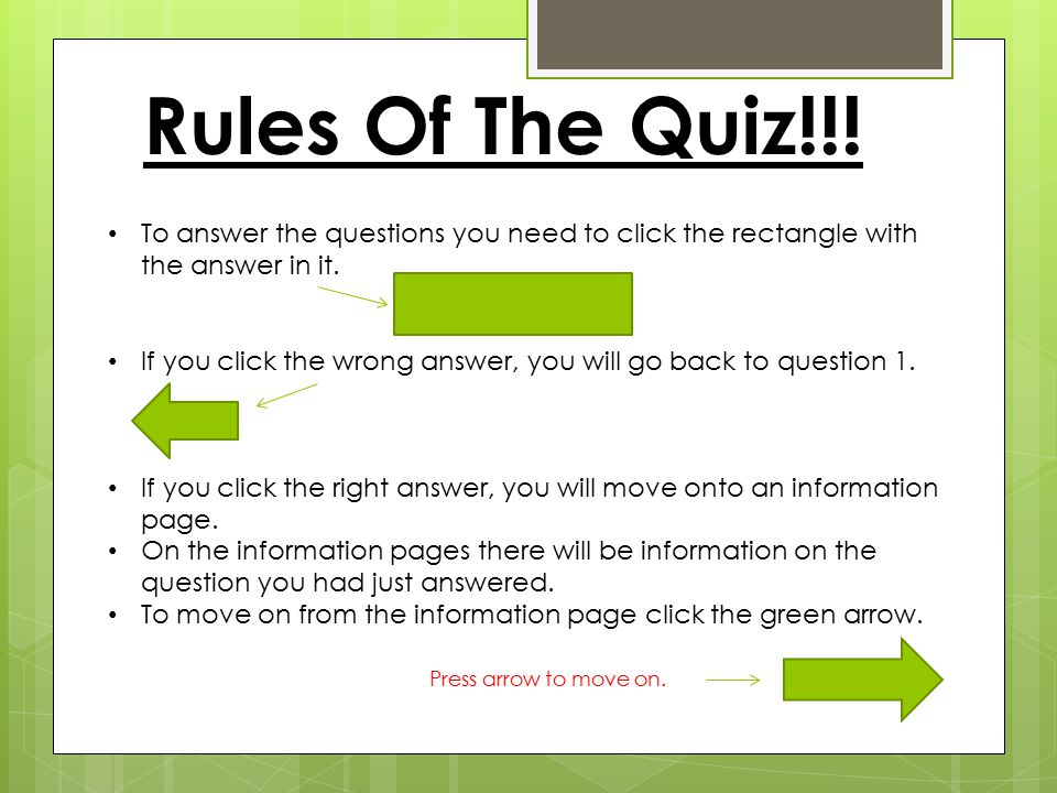 Rules Of The Quiz!!. 