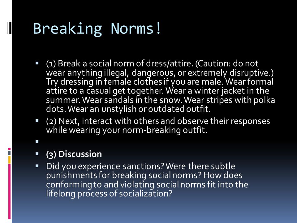 violation of social norms definition