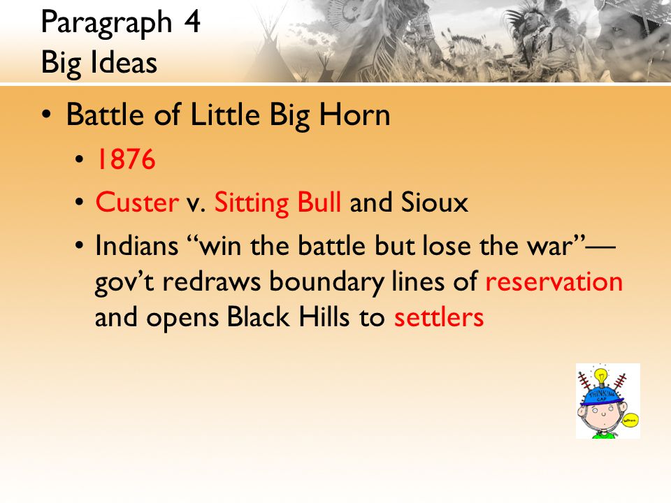 Paragraph 4 Big Ideas Battle of Little Big Horn 1876 Custer v.