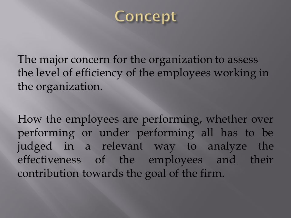 The major concern for the organization to assess the level of efficiency of the employees working in the organization.