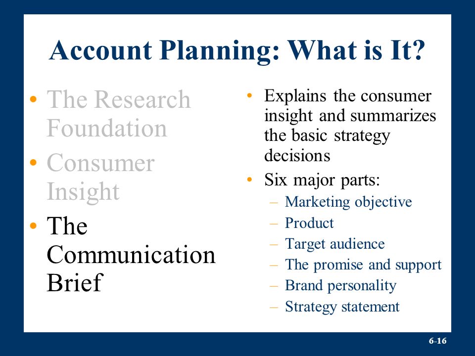6-16 Account Planning: What is It.