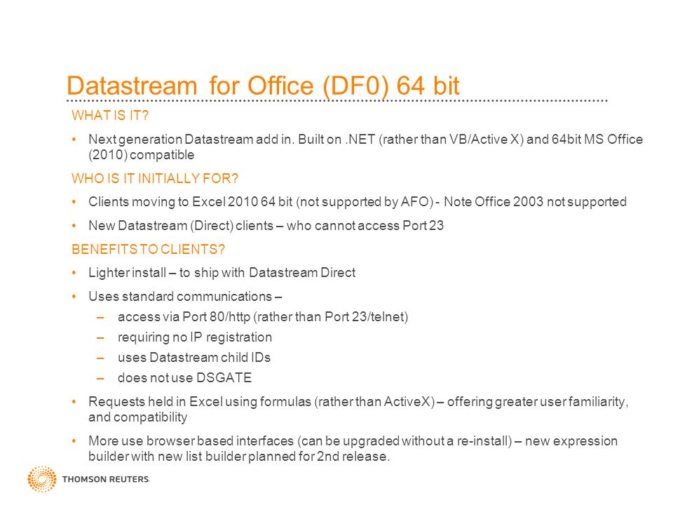 datastream excel add in