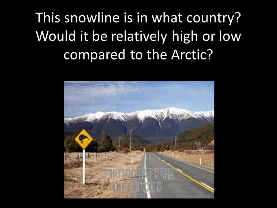 This snowline is in what country Would it be relatively high or low compared to the Arctic