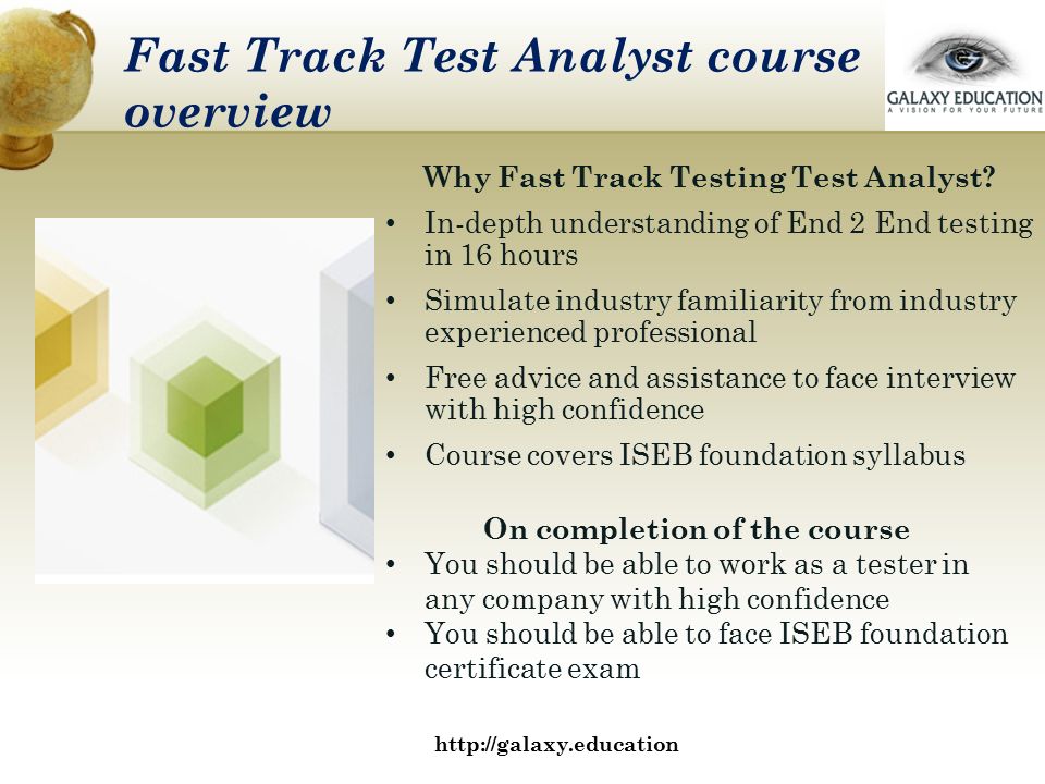 Fast Track Test Analyst course overview   Why Fast Track Testing Test Analyst.