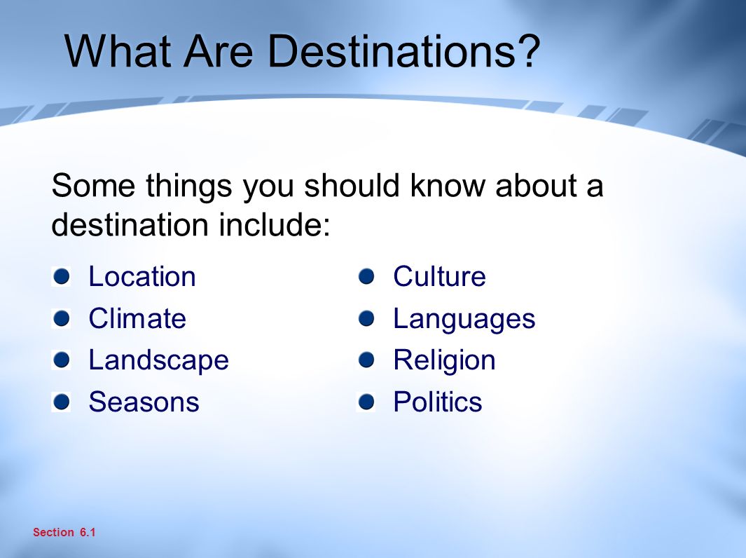 What Are Destinations.
