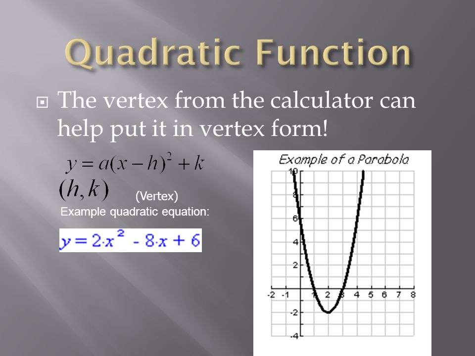 Do Now 1 Find The Axis Of Symmetry 2 See Page 176 And Do 19 Student Will Be Able To Transform A Quadratic Equation In Standard Form To Vertex Form Ppt Download Do Now 1 Find The Axis Of Symmetry 2 See Page 176 And Do 19 Student Will Be Able To Transform A Quadratic Equation In Standard Form To Vertex Form Ppt Download