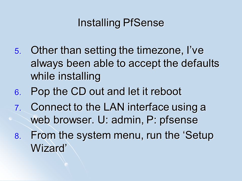 Installing PfSense 5.