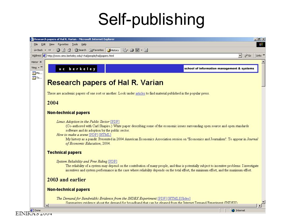 EINIRAS 2004 Self-publishing