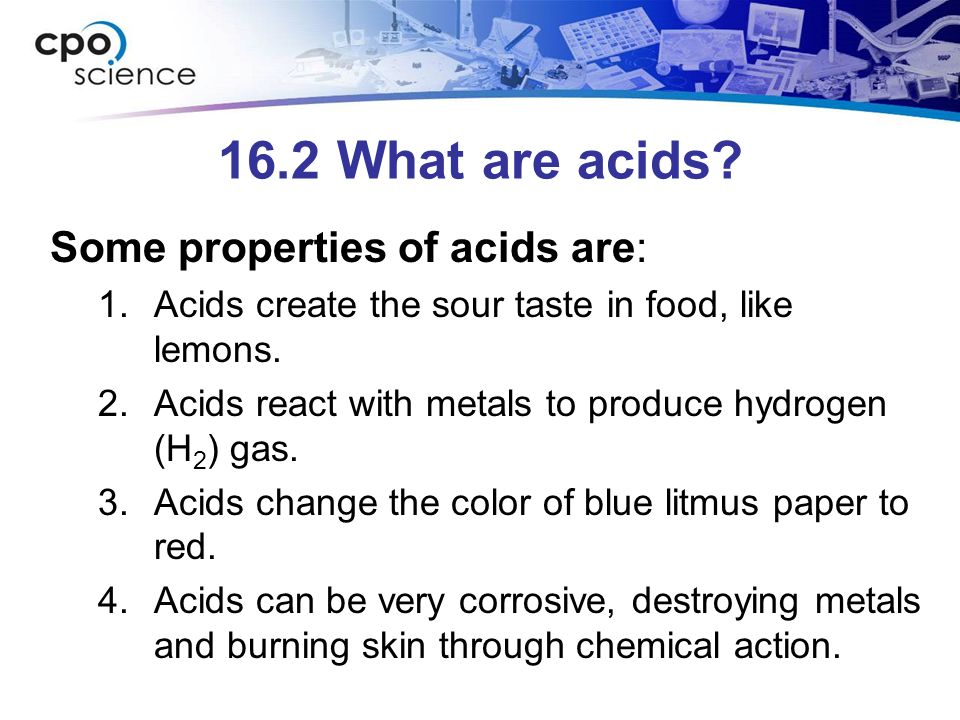 16.2 What are acids.