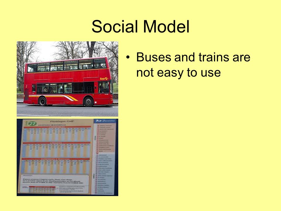 Social Model Buses and trains are not easy to use
