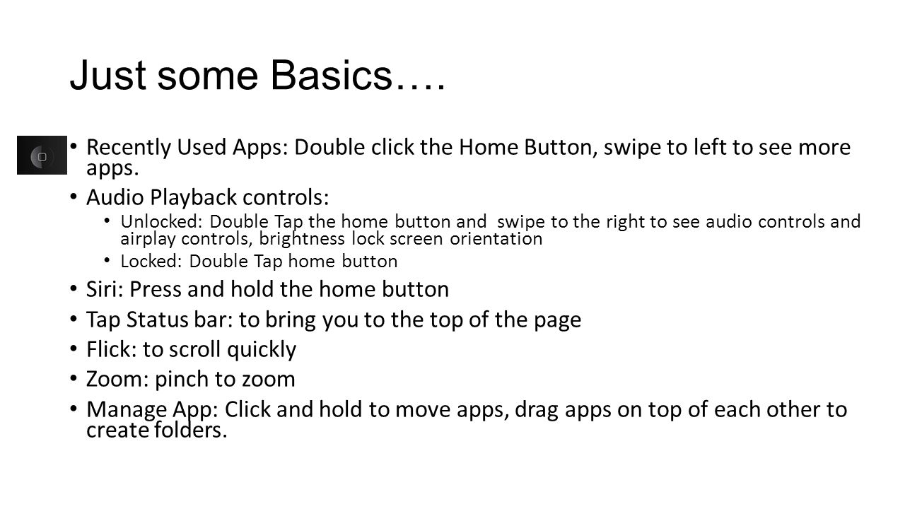 Just some Basics….