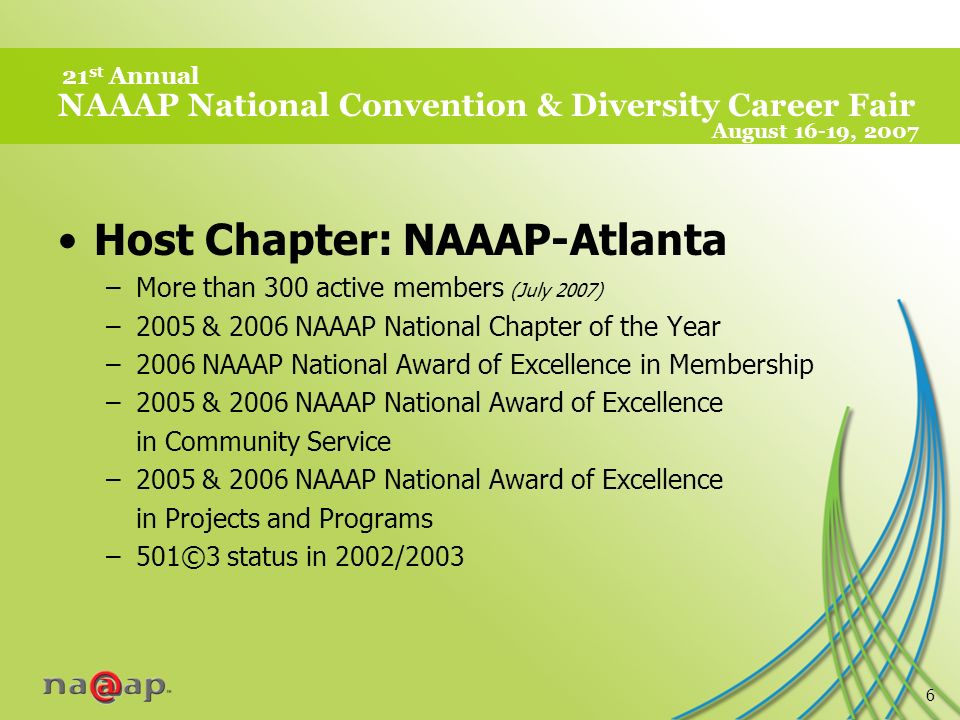 21 st Annual NAAAP National Convention & Diversity Career Fair August
