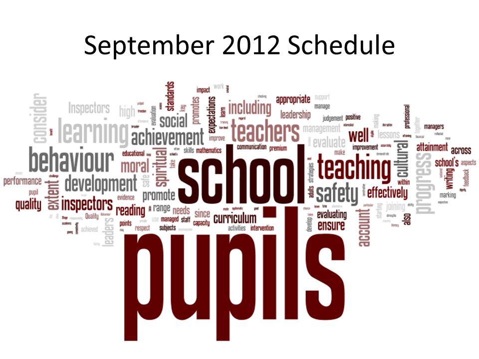 September 2012 Schedule
