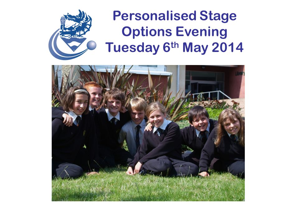 Personalised Stage Options Evening Tuesday 6 th May 2014 OPTIONS Your Future