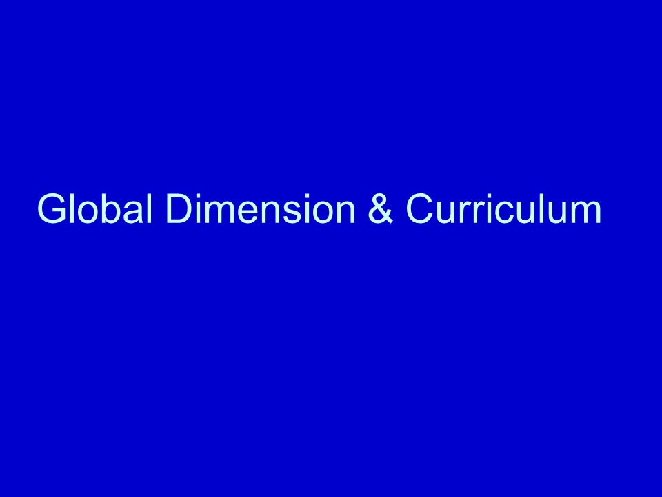 Global Dimension & Curriculum