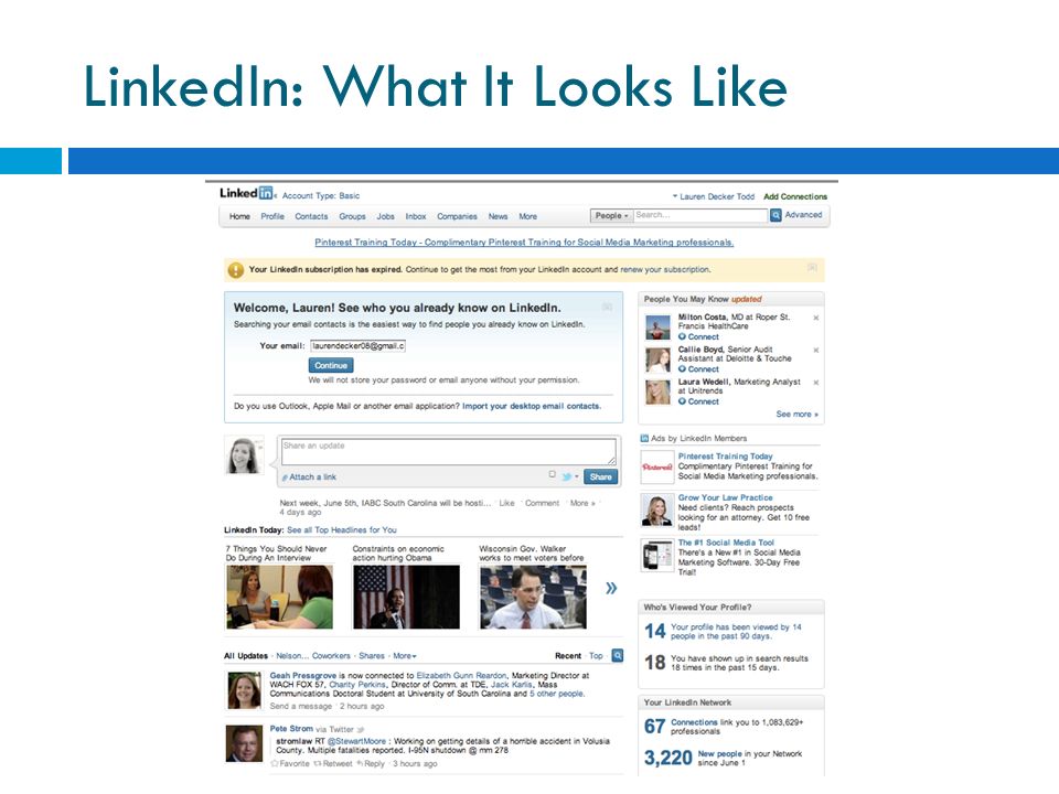 LinkedIn: What It Looks Like