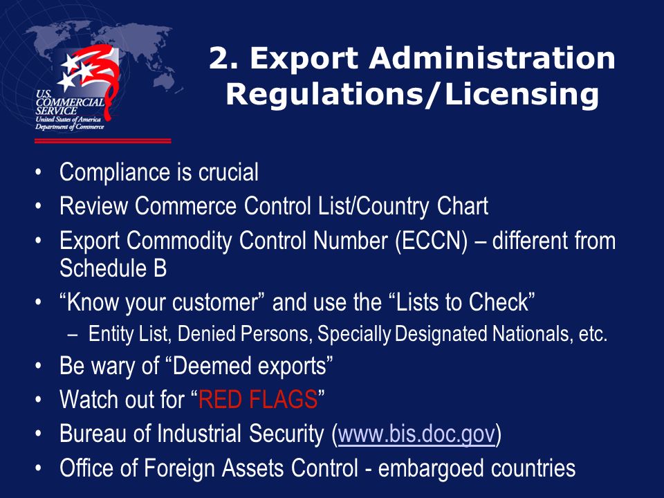 Commerce Control List Country Chart